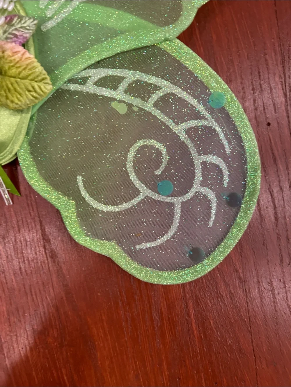 Disney Tinker bell Green and Purple Glitter Fairy Wings